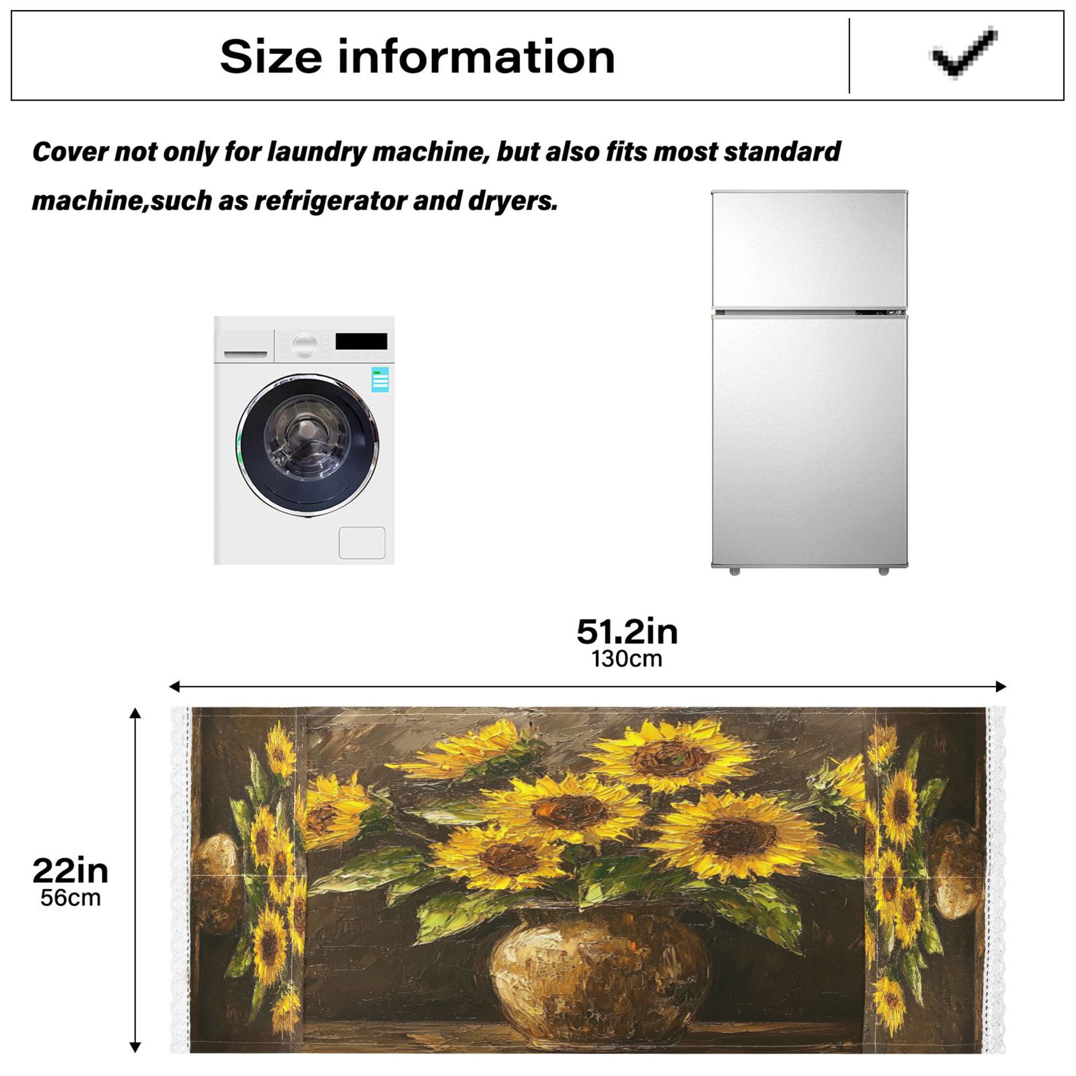 WOBOGO Brown Sunflower Plant Washing Machine Cloth Dryer Refrigerator Top Cover Protective Non-Slip Mat For Kitchen Laundry