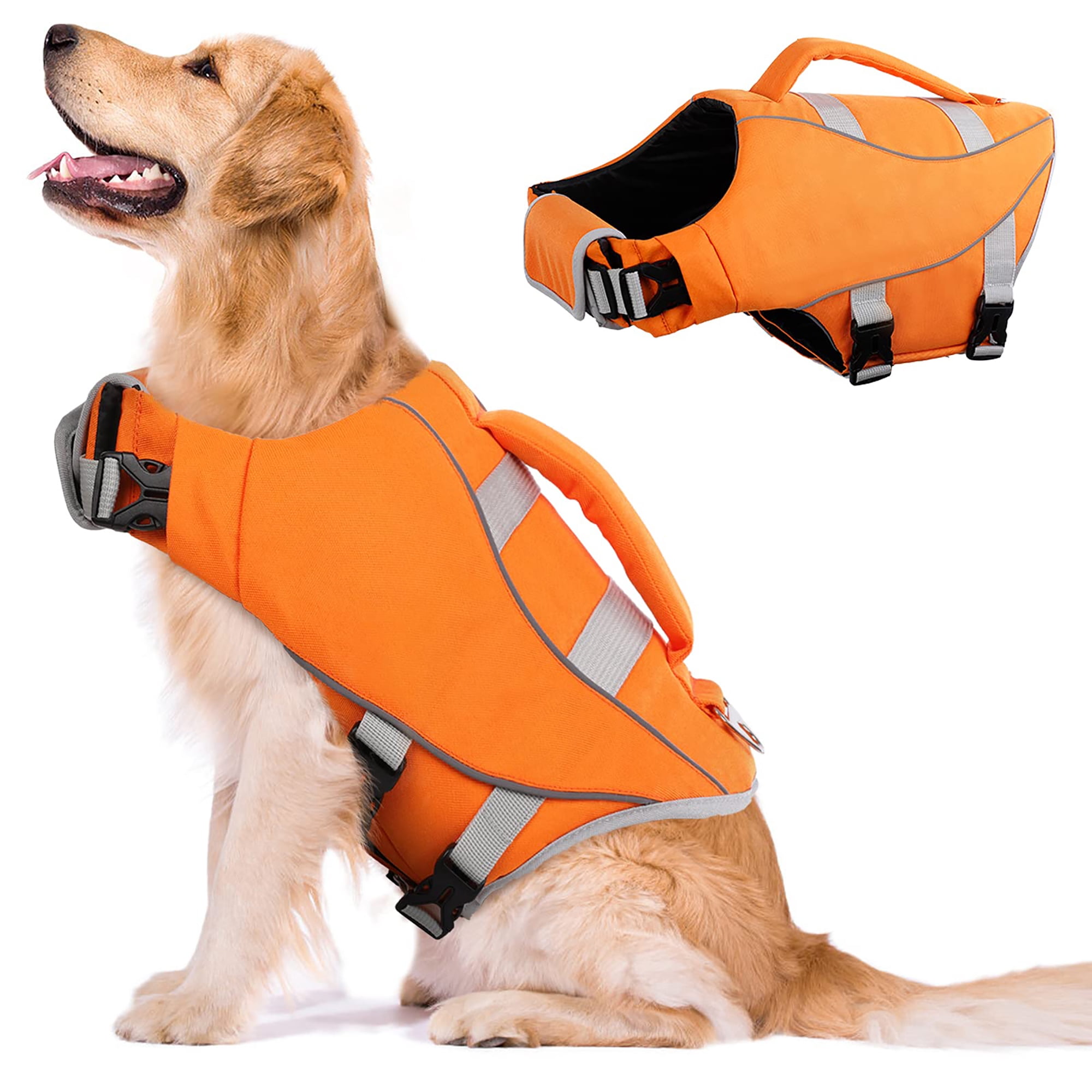 IDOMIK Dog Life Jacket, Adjustable Dog 