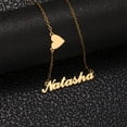 thumbnail image 2 of Personalized Name Necklace with Love Heart, 18K Gold Plated Stainless Steel Custom Nameplate Pendant Necklaces, Cross Chain, 6 Chain Length Options, 2 of 5