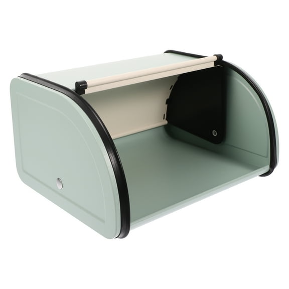 LOLIPPYY White Metal Bread Box with Roll Top Lid, Large Capacity Stylish Kitchen Countertop Storage