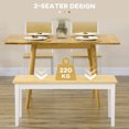 thumbnail image 4 of HOMCOM 40" Dining Bench for 2 People, Wood Bench Seat, Natural, 4 of 10