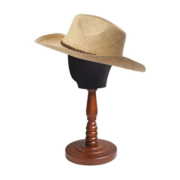 Adult Mannequin Head Wooden Base Black Hat Rack for Salon Shop Shopping Mall