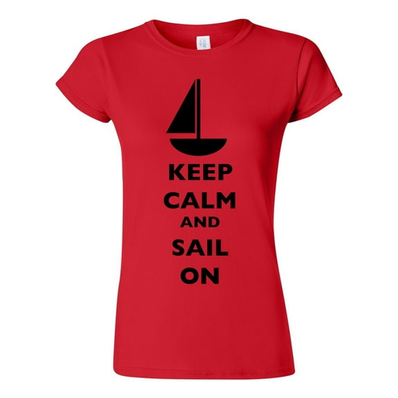 Junior Keep Calm And Sail On Boat Sailboat Yacht Ocean Sea Funny DT T-Shirt Tee