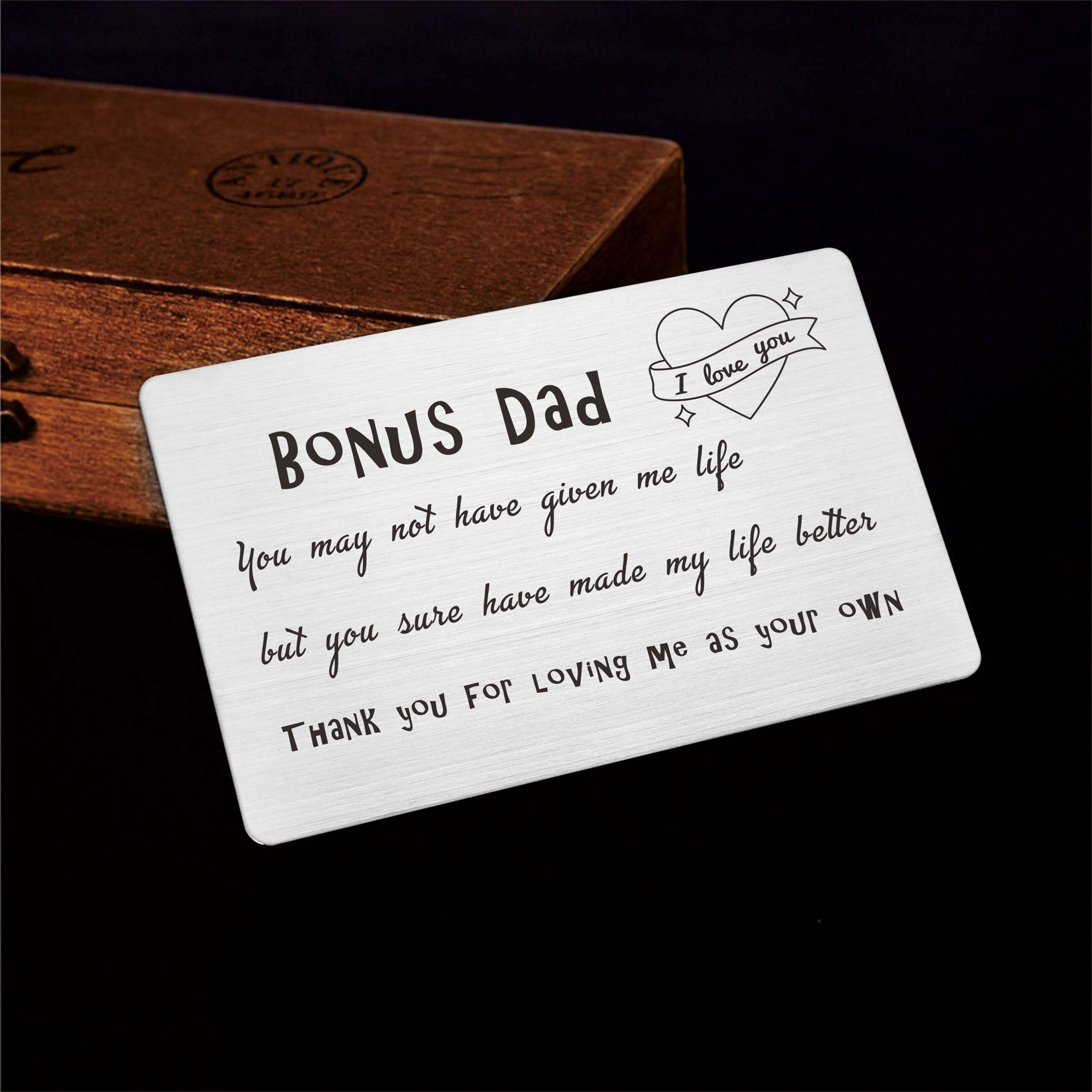 FALOGIJE Stepdad Birthday Card, Step Dad Gifts, Stepfather Wallet Card for Fathers  Day - Walmart.com