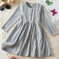 thumbnail image 2 of Toddler Girl Dress Girls Dresses Long Sleeve Dress Baby Sweater Ribbed Knit Dresses Children Fall Winter Fashion Dress Grey,2-3 Years, 2 of 5