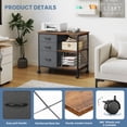 thumbnail image 5 of CONCETTA 3-Drawer Rolling File Cabinet with Open Shelf, Fabric Filing Storage for Home Office,Rust, 5 of 5