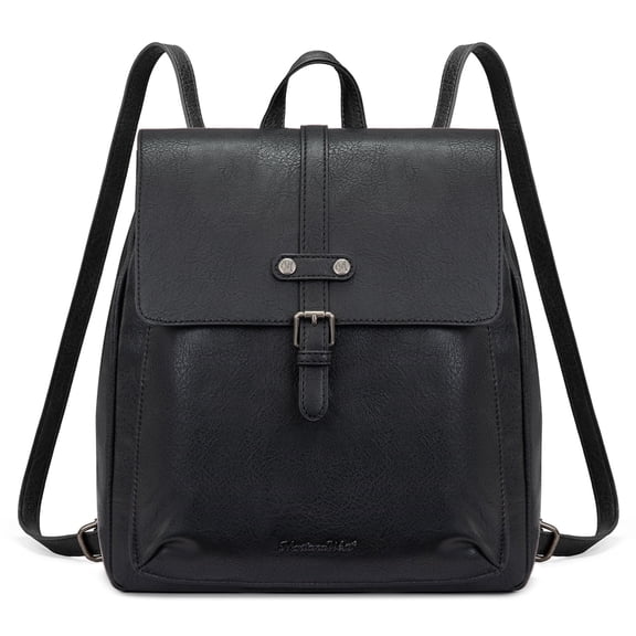 Montana West Women Convertible Backpack Purse Casual Crossbody Bag for Travel Work, Black