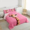 thumbnail image 3 of Homewish Animal Giraffe 2pcs Bedding Comforter Set for Teens Boys Girls,Pink Brown Twin Comforter Sets,Pink Bubbles Breathable Bedding Set,Ultra Soft Home Decor,Reversible, 3 of 8