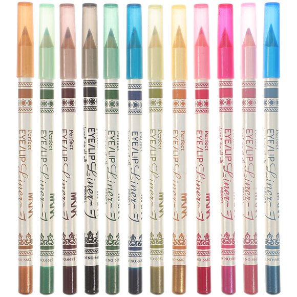 EeaseMX 12 lápices de sombras de ojos con purpurina y luz perlada para maquillaje de ojos grandes.