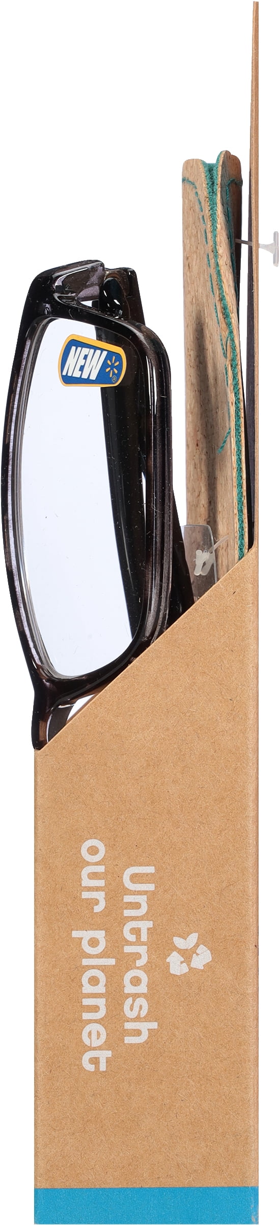 B.E Bio Eyes Mens Rectangular Reading Glasses Made from Recycled Plastic Taro +1.50 in Grey