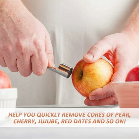 Apple Pear Corer Remover Core Seed Remover Fruit Seeds Core Separator Fruit Core Remover Stainless Steel Fruit Corer Kitchen Tool For Apple Pear Cherry Olive Jujube Pineapple Red Dates 4 Pieces