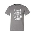 thumbnail image 2 of Wild Bobby, I Need Jesus & Pumpkin Spice Inspirational/Christian Men Graphic Tee, Heather Grey, Small, 2 of 6