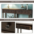 thumbnail image 5 of 58" Vintage Console Table, Solid Wood Sofa Table with 2 Storage Drawers and Open Bottom Shelf, Narrow Side Table for Living Room, Kitchen, Hallway, Entryway, Espresso, 5 of 9