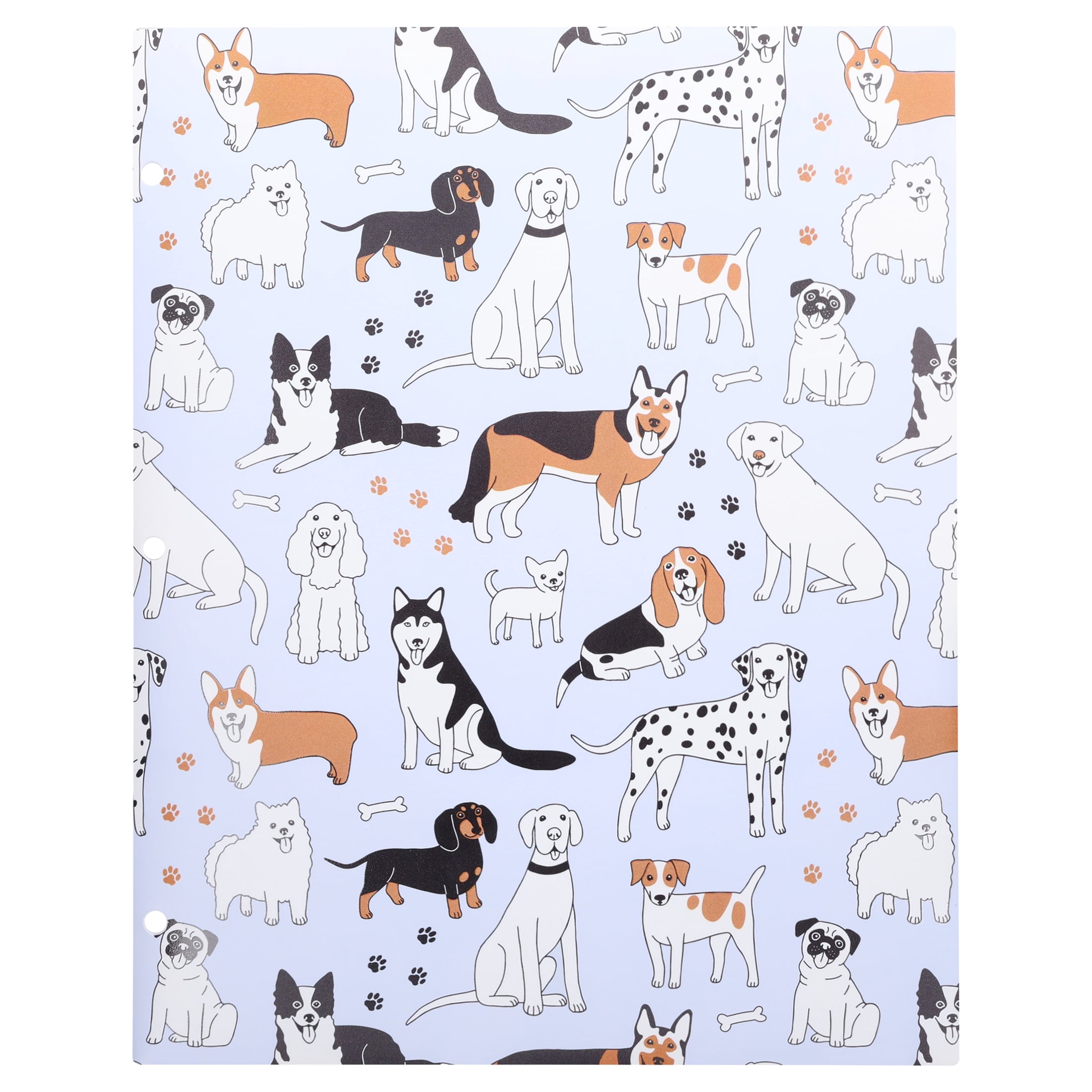 Pen+Gear 2-Pocket Poly Folder, Multicolor Dogs