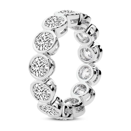 Round Shape Lab Grown Diamond Dream Bazel Eternity Ring For Women | 2 Carat IGI Certified 14K White Gold | FG-VS Quality Friendly Diamonds Eternity Ring Size 4