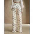 thumbnail image 6 of Women'S Polka Dots Wide Leg Tailored Pants High Waisted Belted Loose Trousers with Pockets Color XXL, 6 of 10