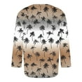 thumbnail image 3 of Fengqque T-shirt de Sport à Manches Sept pour Hommes, Col Rond, Kaki m(m), 3 of 4