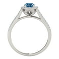 thumbnail image 3 of Mauli Jewels Engagement Rings for Women 1.30 Carat Halo Split Shank Blue Diamond Engagement Wedding Ring Prong-Setting 14k Solid White Gold, 3 of 6