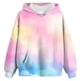 thumbnail image 4 of larppty Cute Hoodies for Girls Tie Dye Oversized Pullover Sweatshirts Long Sleeve Trendy Shirts Preppy Clothes (Pink,11-12 Years), 4 of 4