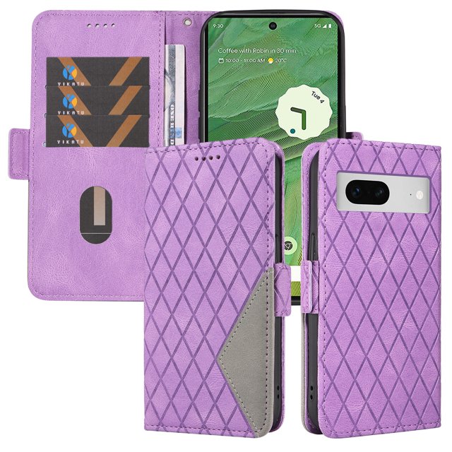 Compatible with Google Pixel 7 PU Leather Wallet Case with Card Holder Magnetic Closure Cover