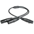 50cm XLR Female To Dual XLR Male Y Splitter Cable Foil And Braided