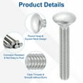 thumbnail image 4 of Uxcell 25Pack 5/16"-18x2-3/4" Stainless Steel Carriage Bolts Round Head Square Neck, Silver, 4 of 7