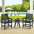 thumbnail image 3 of DYCANPO 18'' HDPS Outdoor Dining Chair Set of 2, Patio Chair with Armrest for Backyard, Black, 3 of 5