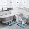 thumbnail image 6 of Abstract Modern Bathroom Rugs Set Gold and Navy Blue Non Slip Absorbent Soft Bath Mats 3 Piece Set with Bathroom Rug, U-Shaped Floor Mat, Toilet Seat Cover Large Size, 6 of 9