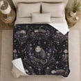 thumbnail image 4 of Gothic Opossums In Botanical Frames for Gothic Animal Enthusiasts, Gothic Botanical Animal Illustration Home Decor for Living Room and Bedroom, Halloween Gift with Cozy Flannel Blanket, 4 of 7