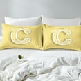 thumbnail image 4 of Erosebridal Yellow Bowknot Bed Sheets Set Full Size, Initial Letter C Bed Sheets Full, Cartoon Monogrammed Reversible Sheet Set Full, Breathable Bedroom Decorative, 4pcs, 4 of 7
