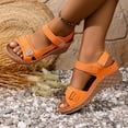 thumbnail image 4 of Rokment Orthopedic Wedges Walking Sandals for Women 2026 Summer Comfortable Leather Open Toe Platform Chunky High Heels Work Dress Sandals Adjustable B Size 6.5, 4 of 8
