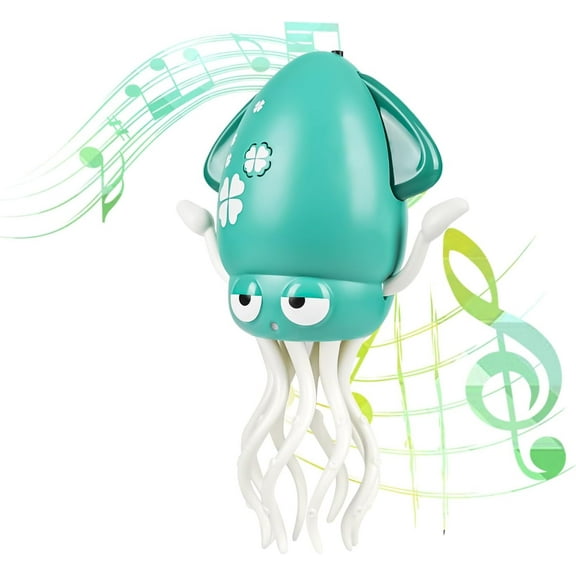 Electric Dancing Octopus Baby Toy, Automatic Evasion Octopus Toy with Led Light and Music, Interactive Entertainment for Baby Sensory Development Birthday Gifts (Green)