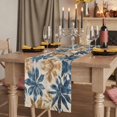 thumbnail image 2 of Navy Blue Brown 60 Inch Table Runner, Tropical Botanical Palm Leaves Vintage Farmhouse Dresser Scarf Cotton & Linen Tablerunner for Dining/Kitchen Island/Holiday Party Décor 13" x 60", 2 of 9