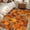 Brown Orange, variant on Kitchen Runner 2 x 6 Ft, Orange Fall Non-Slip Residential Carpet, Pumpkins Thanksgiving Maple Leaf Rustic Indoor Crawling Mats Runner Rugs for Living Room/Dining Room/Bedroom