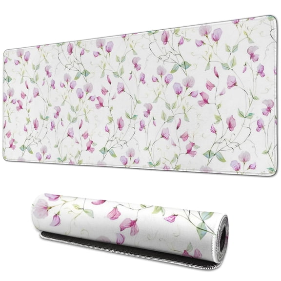 Lush Mini Floral Flower Mouse Pad - Non-Slip Rubber Base for Secure Placement, High Tracking Accuracy, Smooth Surface, Ideal for Gaming & Office Use, Laptop Suitable, Large 31.5x11.8 Inch