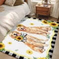 thumbnail image 5 of Cute Dag Washable Area Rugs 4'x6', Yellow Sunflower Daisy Black Plaid Summer Field Low Pile Throw Living Room Rug Non-Slip Sturdy Edge Binding Carpet for Indoor Entryway Bedside Kitchen, 5 of 9