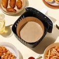 thumbnail image 4 of Air Fryer Paper Liners, 100Pcs Parchment Paper, Air Fryer Disposable Paper Liner for Microwave, Non-Stick Air Fryer Liners Round Free of Bleach (6.3IN), 4 of 6