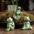 thumbnail image 5 of 4 Piezas Adornos de Rana, Mesa de Té Decorativa de Rana Pequeña de Cerámica, Favor de Té de Escritorio, Muebles para Decoraciones de Jugador de Té,A, 5 of 5