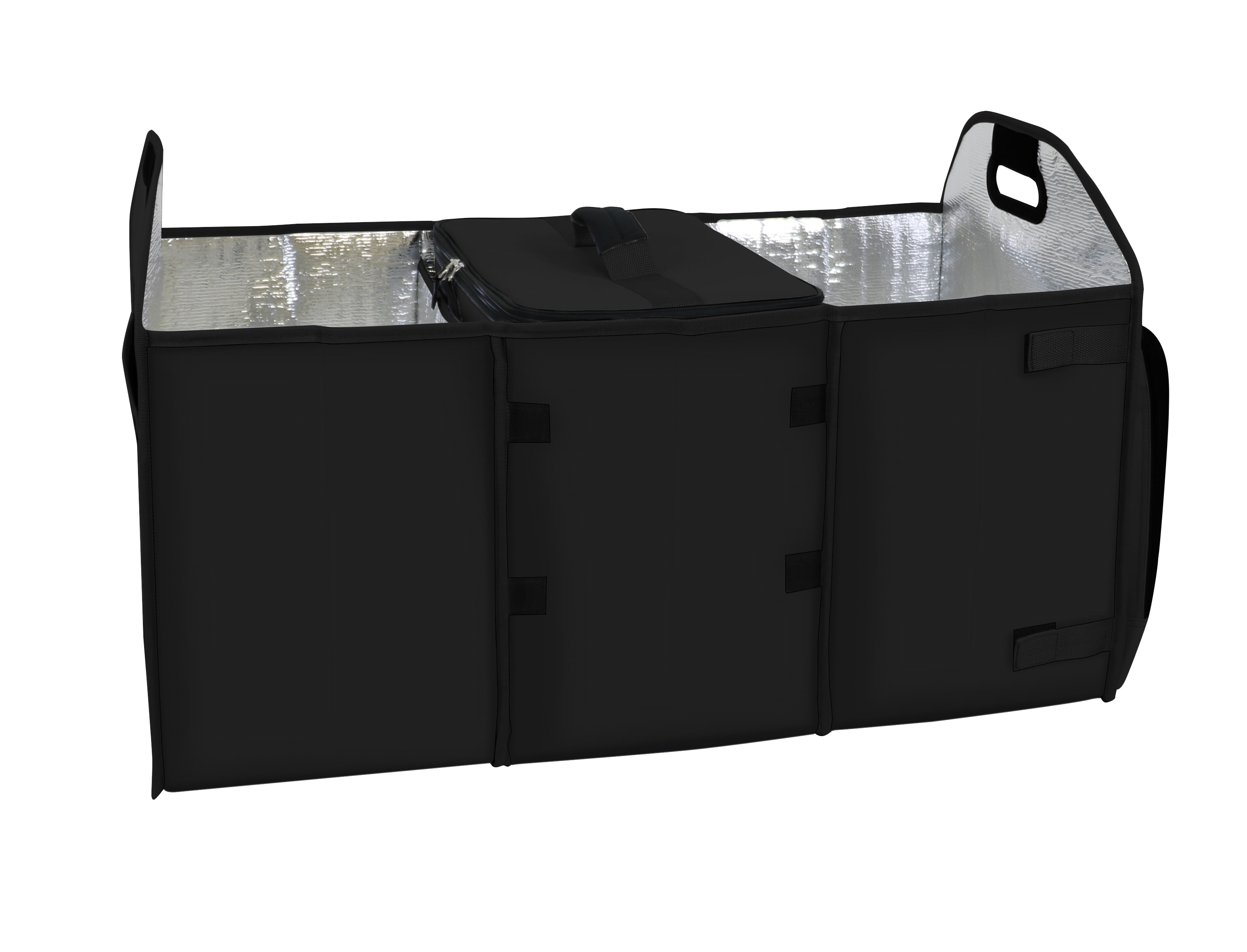 Homz Premium Car Trunk Organizer with Insulated Cooler, Black