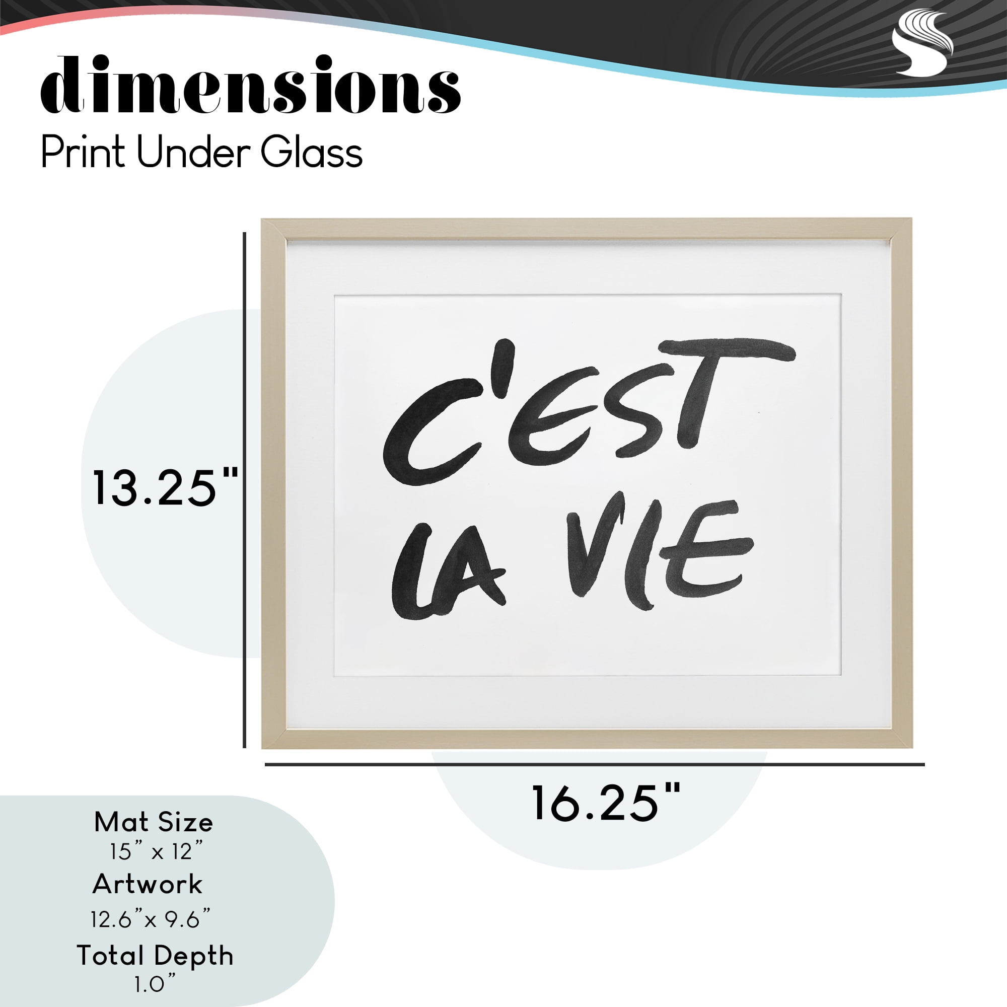 Stupell Industries C'est La Vie Minimal Text Birch Framed Print Under Glass, design by SD Graphics Studio