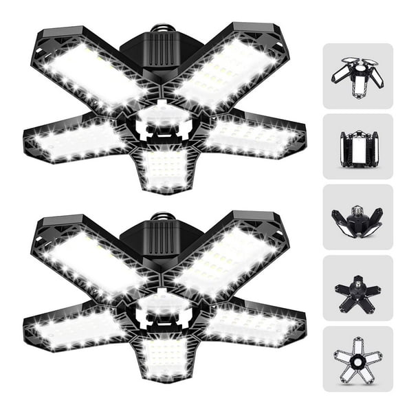 General LED Garage Lights Adjustable 5-Leaf 100W 10000 Lumens Daylight