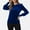 Blue, variant on Women's Velvet Puff Sleeve Blouse Casual Long Sleeve Shirt Holiday Elegant Tunic Top Trendy Dressy​ White
