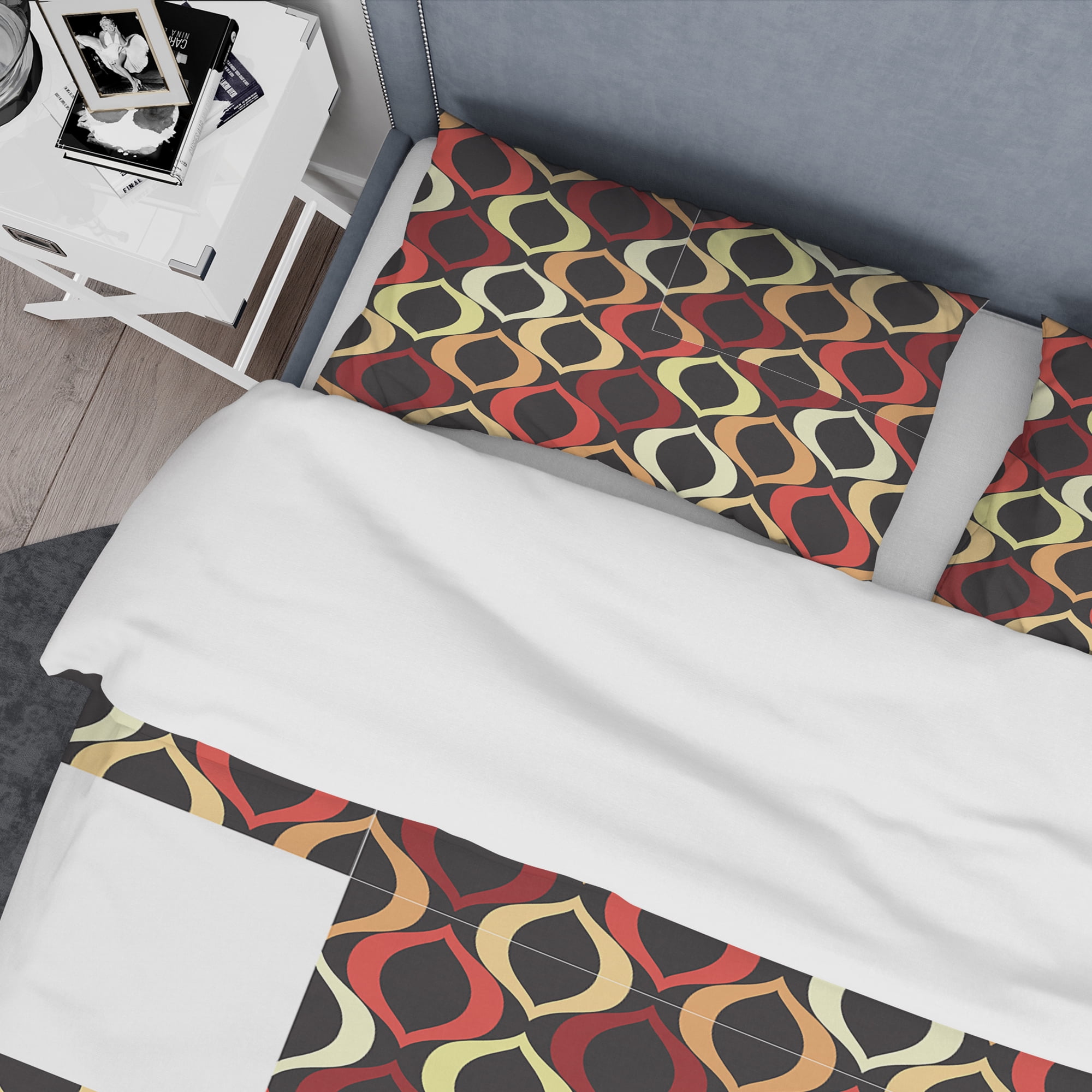 Designart 'Abstract Retro Geometrical Design VIII' Mid-Century Modern Duvet Cover Set