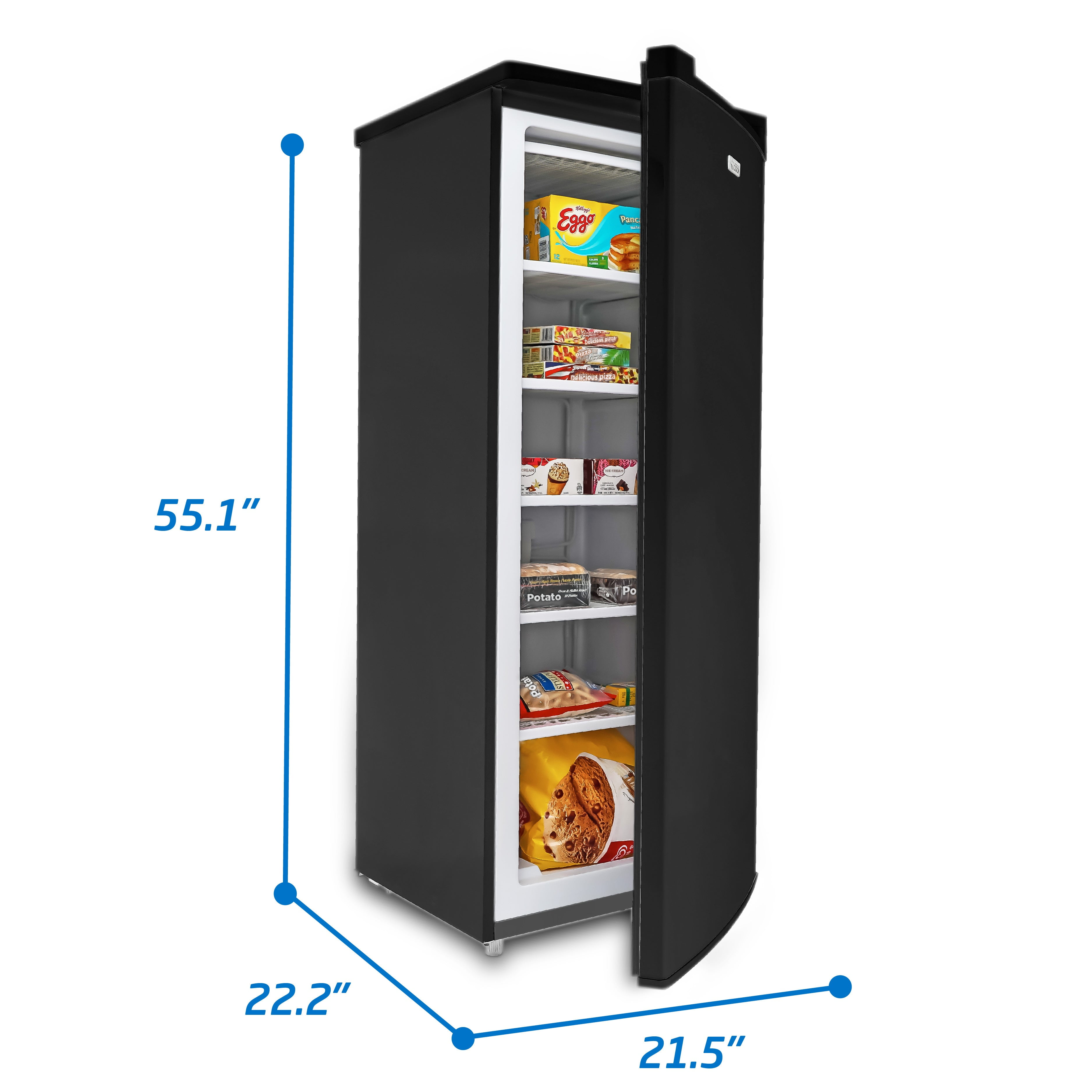 Commercial Cool Portable 6 cu. ft. Undercounter Upright Freezer with Adjustable Temperature Controls-Black