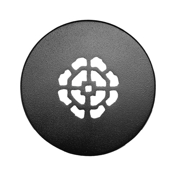 Achtek 2.5" Duct Opening Solid Cast Aluminum Round Grille ( 4" Round Overall) | Powder Coated Black - Without Screw Holes For Floor