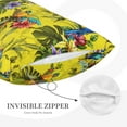 thumbnail image 2 of Plush Throw Pillow Covers, Painted Colorful Cute Parrot Flower Pillow Cases with Invisible Zipper, Breathable Microfiber Pillow Cases Standard Size for Sleeping Bedroom Sofa Living Room 14x20, 2 of 5
