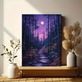 thumbnail image 6 of UXIEQU 12x16 Inch 2D Flat Moonlit Forest Path Wall Art Purple Blue Woodland Nature Inspired Home Decor, 6 of 8