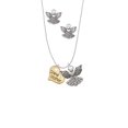 thumbnail image 2 of Delight Jewelry Goldtone Large Grandmother Heart with Crystal - Silver tone Guardian Angel Charm Necklace and Stud Earrings, 2 of 4
