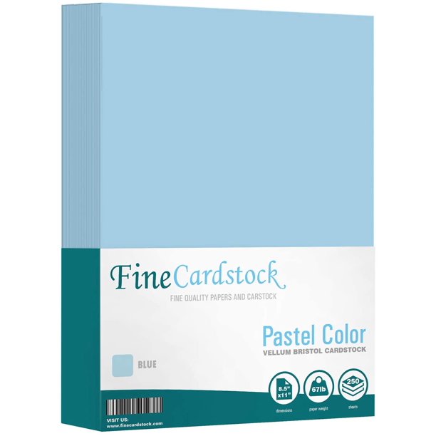 Color Cardstock Paper 67 Vellum Bristol, 1 Ream of 250 Sheets Per Pack