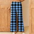 thumbnail image 2 of LIaqionyy Women Pajamas Pants Plaid Wide Leg Baggy Elastic Waist Sleepwear Pjs Bottoms Lounge Pant, 2 of 7